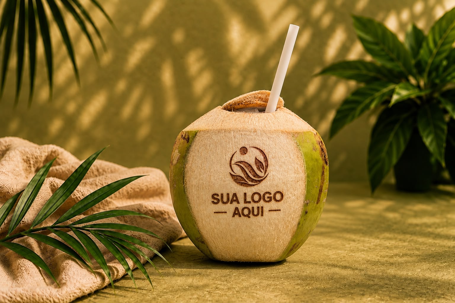 Coco personalizado com identidade visual para ativação de marca
