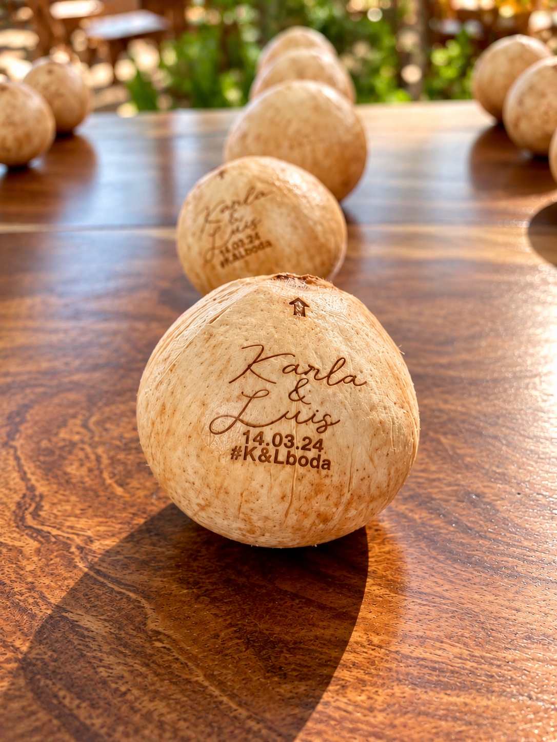 Coco descascado personalizado para eventos